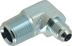 Eaton - 3/8" Tube OD, 37° Steel Flared Tube Male Elbow - 1/2 NPT, Flare x MNPT Ends - Exact Tool & Supply