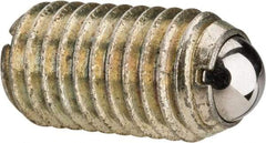 Gibraltar - M12x1.75, 8mm Ball Diam, 22mm Body Length, 2.5mm Max Ball Reach, Threaded Ball Plunger - Steel Body, Steel Ball, 16.86 Lb Initial End Force, 25.85 Lb Final End Force, Locking Element - Exact Tool & Supply