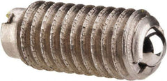 Gibraltar - M6x1.0, 3.5mm Ball Diam, 14mm Body Length, 1mm Max Ball Reach, Threaded Ball Plunger - Stainless Steel Body, Stainless Steel Ball, 6.29 Lb Initial End Force, 9 Lb Final End Force - Exact Tool & Supply