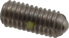 Gibraltar - M6x1.0, 3.5mm Ball Diam, 14mm Body Length, 1mm Max Ball Reach, Threaded Ball Plunger - Stainless Steel Body, Stainless Steel Ball, 6.29 Lb Initial End Force, 9 Lb Final End Force, Locking Element - Exact Tool & Supply