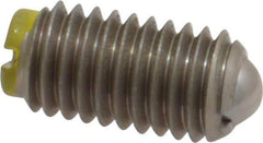 Gibraltar - M8x1.25, 5mm Ball Diam, 16mm Body Length, 1.5mm Max Ball Reach, Threaded Ball Plunger - Stainless Steel Body, Stainless Steel Ball, 9 Lb Initial End Force, 13.49 Lb Final End Force - Exact Tool & Supply