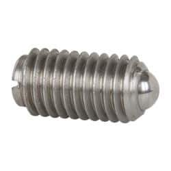 Gibraltar - M10x1.5, 6mm Ball Diam, 19mm Body Length, 2mm Max Ball Reach, Threaded Ball Plunger - Stainless Steel Body, Stainless Steel Ball, 1.8 Lb Initial End Force, 3.37 Lb Final End Force - Exact Tool & Supply