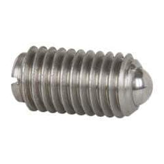 Gibraltar - M10x1.5, 6mm Ball Diam, 19mm Body Length, 2mm Max Ball Reach, Threaded Ball Plunger - Stainless Steel Body, Stainless Steel Ball, 1.8 Lb Initial End Force, 3.37 Lb Final End Force - Exact Tool & Supply