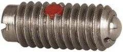 Gibraltar - M6x1.0, 3.5mm Ball Diam, 14mm Body Length, 1mm Max Ball Reach, Threaded Ball Plunger - Stainless Steel Body, Stainless Steel Ball, 0.45 Lb Initial End Force, 1.35 Lb Final End Force, Locking Element - Exact Tool & Supply