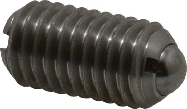 Gibraltar - M10x1.5, 6mm Ball Diam, 19mm Body Length, 2mm Max Ball Reach, Threaded Ball Plunger - Stainless Steel Body, Stainless Steel Ball, 4.5 Lb Initial End Force, 7.87 Lb Final End Force - Exact Tool & Supply