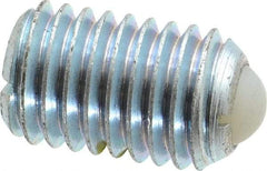 Gibraltar - 5/8-11, 0.375" Ball Diam, 0.984" Body Length, 0.096" Max Ball Reach, Threaded Ball Plunger - Steel Body, Nylon Ball, 4.5 Lb Initial End Force, 9 Lb Final End Force, Locking Element - Exact Tool & Supply