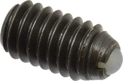 Gibraltar - 5/16-18, 0.156" Ball Diam, 0.578" Body Length, 0.04" Max Ball Reach, Threaded Ball Plunger - Steel Body, Nylon Ball, 4 Lb Initial End Force, 9 Lb Final End Force - Exact Tool & Supply