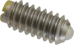 Gibraltar - 1/4-20, 0.125" Ball Diam, 0.531" Body Length, 0.035" Max Ball Reach, Threaded Ball Plunger - Stainless Steel Body, Nylon Ball, 4 Lb Initial End Force, 12 Lb Final End Force - Exact Tool & Supply