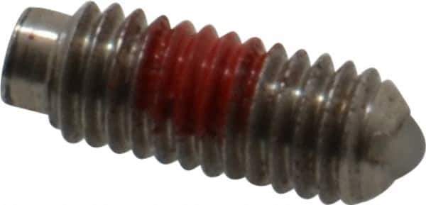 Gibraltar - 10-32, 0.094" Ball Diam, 0.513" Body Length, 0.025" Max Ball Reach, Threaded Ball Plunger - Stainless Steel Body, Nylon Ball, 1.5 Lb Initial End Force, 3 Lb Final End Force, Locking Element - Exact Tool & Supply