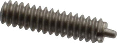 Gibraltar - 6-32, 17/32" Thread Length, 1/16" Plunger Projection, Stainless Steel Threaded Spring Plunger - 0.045" Max Plunger Diam, 17/32" Plunger Length, 0.5 Lb Init End Force, 1.5 Lb Final End Force - Exact Tool & Supply