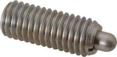 Gibraltar - 1/2-13, 1-1/4" Thread Length, 1/4" Plunger Projection, Stainless Steel Threaded Spring Plunger - 1/4" Max Plunger Diam, 1-1/4" Plunger Length, 6.6 Lb Init End Force, 17.4 Lb Final End Force, 0.1562" Hex - Exact Tool & Supply