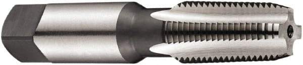 DORMER - 1/16-27 NPT Thread, 4 Flute Standard Pipe Tap - 65mm OAL, 17mm Thread Length, Bright Finish, High Speed Steel - Exact Tool & Supply