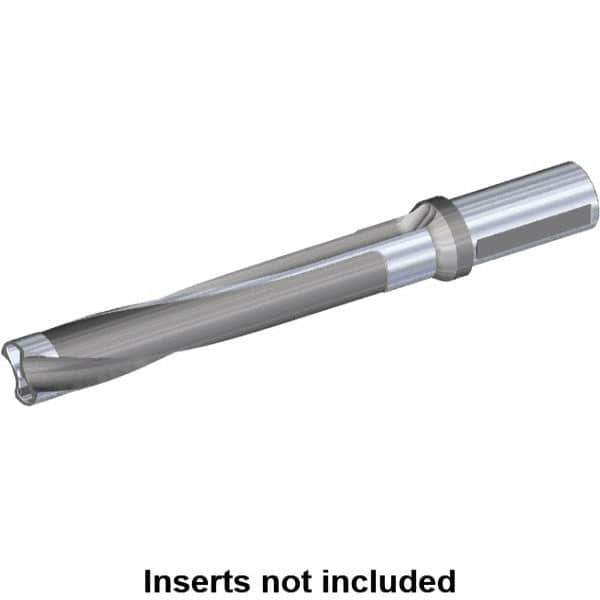 Kennametal - Series KSEM Plus, Head Connection FDS32, 3xD, 1-1/2" Shank Diam, Drill Body - 85.09mm Drill Body Length to Flange, SSF Toolholder, 9-1/2" OAL, 105mm Drill Body Length, 3.35" Flute Length, Weldon Flat Shank, Through Coolant - Exact Tool & Supply