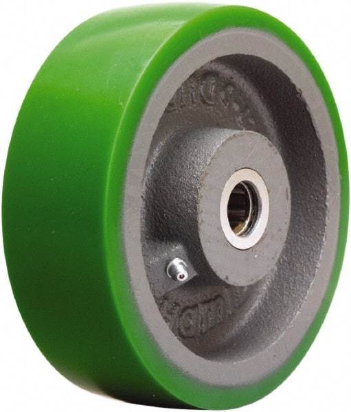 Hamilton - 6 Inch Diameter x 2 Inch Wide, Polyurethane on Cast Iron Caster Wheel - 1,200 Lb. Capacity, 2-1/4 Inch Hub Length, 3/4 Inch Axle Diameter, Straight Roller Bearing - Exact Tool & Supply
