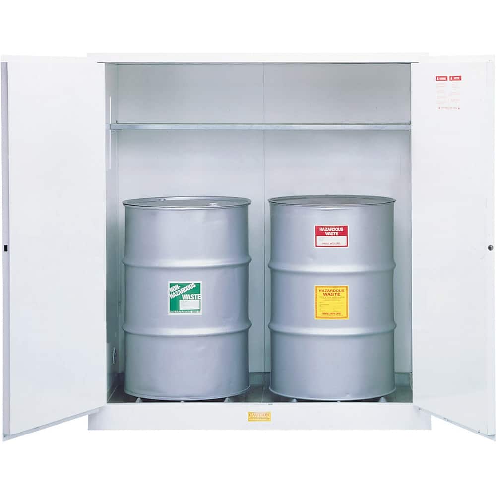 Justrite - Drum Cabinets; Number of Drums: 2 ; Storage Direction: Vertical ; Door Type: Manual Closing ; Number of Shelves: 1 ; Height (Inch): 65 ; Width (Inch): 59 - Exact Tool & Supply