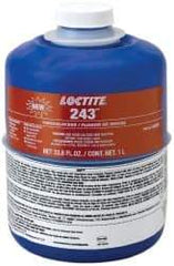 Loctite - 1,000 mL Bottle, Blue, Medium Strength Liquid Threadlocker - Series 243, 24 Hour Full Cure Time, Hand Tool Removal - Exact Tool & Supply