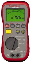 Amprobe - Digital LCD Display, 4,000 Megohm Electrical Insulation Resistance Tester & Megohmmeter - 1,000 VDC Max Test Voltage, Powered by 1.5V AA Battery - Exact Tool & Supply
