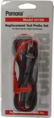 Pomona - Black/Red Electrical Test Equipment Leads Set - Use with Fluke, H-P, Tektronix Digital Multimeters, Wavetek Digital Multimeters - Exact Tool & Supply