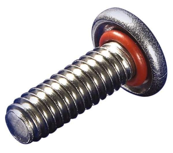APM HEXSEAL - #6-32 UNC, 3/8" OAL Phillips Drive Machine Screw - Flat Head, Grade 18-8 Stainless Steel, Uncoated, Bonded Sealing - Exact Tool & Supply