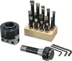 Value Collection - 3 Inch Body, 3/4 Inch Boring Bar Hole Diameter, Manual Offset Boring Head - R8 Taper, Tapered Mount - Exact Tool & Supply