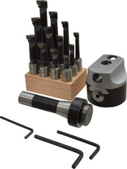 Value Collection - 3 Inch Body, 3/4 Inch Boring Bar Hole Diameter, Manual Offset Boring Head - R8 Taper, Tapered Mount - Exact Tool & Supply
