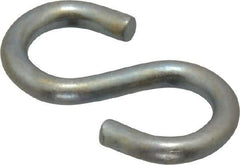 Made in USA - 1/8" Opening, Low Carbon Steel Electrogalvanized S-Hook - 7 Lb Capacity, 1/4" ID, 0.07" Wire, 3/4" OAL - Exact Tool & Supply