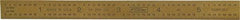 Fowler - 6" Long, 1/64, 1/32, 1/16, 1/8" Graduation, Flexible Steel Rule - 4R Graduation Style, 1/2" Wide, Yellow, Titanium Finish - Exact Tool & Supply