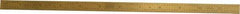 Fowler - 12" Long, 1/64, 1/32, 1/16, 1/8" Graduation, Flexible Steel Rule - 4R Graduation Style, 1" Wide, Yellow, Titanium Finish - Exact Tool & Supply