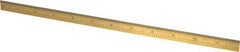 Fowler - 12" Long, 1/100, 1/64, 1/32, 1/10" Graduation, Flexible Steel Rule - 5R Graduation Style, 1/2" Wide, Yellow, Titanium Finish - Exact Tool & Supply