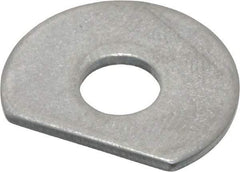 Made in USA - 1/4" Screw Size, 0.254" ID, 1008/1010 Steel Clipped Washer - 0.249 to 0.259" ID, 0.74 to 0.76" OD, 0.044 to 0.052" Thickness, Uncoated - Exact Tool & Supply