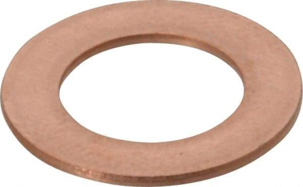 Made in USA - 0.032" Thick, 3/8" Inside x 5/8" OD, Round Shim - 5/16" Screw, Uncoated C-172 Copper - Exact Tool & Supply