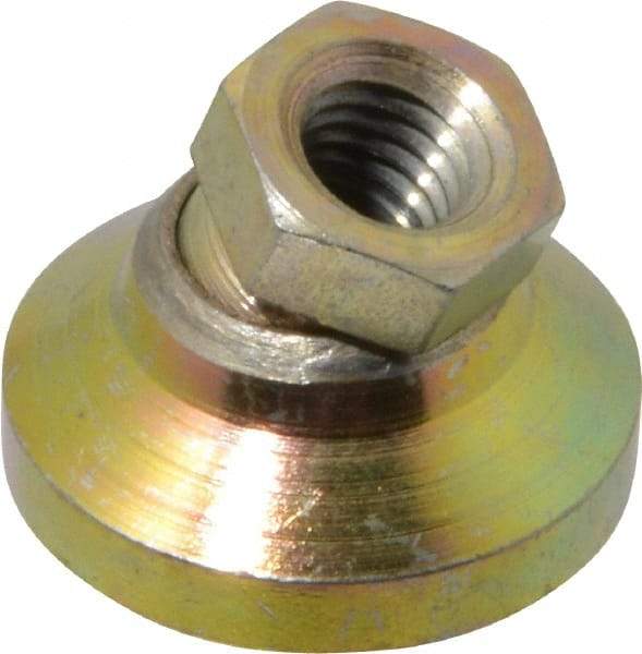 Gibraltar - 453 kg Capacity, M8 Thread, 17.8mm OAL, Steel Stud, Tapped Pivotal Socket Mount Leveling Pad - 25.5mm Base Diam, Steel Pad, 12.7mm Hex - Exact Tool & Supply