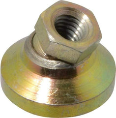 Gibraltar - 453 kg Capacity, M8 Thread, 17.8mm OAL, Steel Stud, Tapped Pivotal Socket Mount Leveling Pad - 25.5mm Base Diam, Steel Pad, 12.7mm Hex - Exact Tool & Supply
