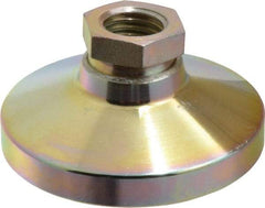 Gibraltar - 2721 kg Capacity, M16 Thread, 31.7mm OAL, Steel Stud, Tapped Pivotal Socket Mount Leveling Pad - 63.5mm Base Diam, Steel Pad, 22mm Hex - Exact Tool & Supply