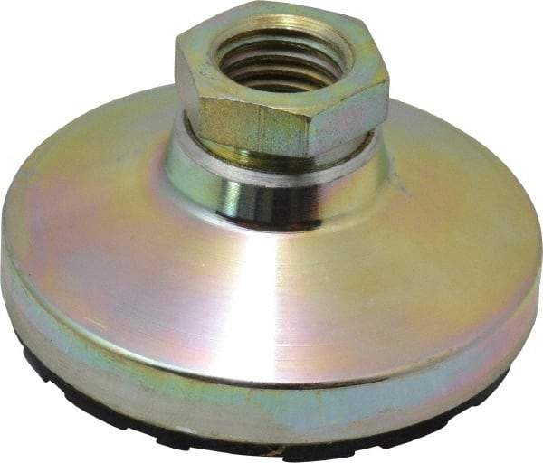 Gibraltar - 544 kg Capacity, M16 Thread, 31.7mm OAL, Steel Stud, Tapped Pivotal Socket Mount Leveling Pad - 63.5mm Base Diam, Rubber Pad, 22mm Hex - Exact Tool & Supply