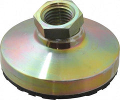 Gibraltar - 816 kg Capacity, M20 Thread, 38mm OAL, Steel Stud, Tapped Pivotal Socket Mount Leveling Pad - 76mm Base Diam, Rubber Pad, 27mm Hex - Exact Tool & Supply