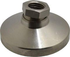 Gibraltar - 2721 kg Capacity, M16 Thread, 31.7mm OAL, Steel Stud, Tapped Pivotal Socket Mount Leveling Pad - 63.5mm Base Diam, Stainless Steel Pad, 22mm Hex - Exact Tool & Supply