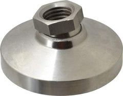 Gibraltar - 3357 kg Capacity, M20 Thread, 38mm OAL, Steel Stud, Tapped Pivotal Socket Mount Leveling Pad - 76mm Base Diam, Stainless Steel Pad, 27mm Hex - Exact Tool & Supply