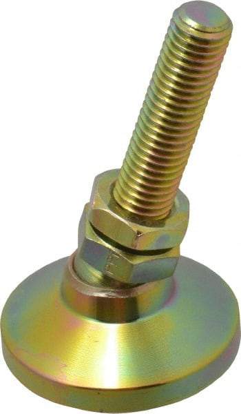 Gibraltar - M12 Bolt Thread, Studded Pivotal Stud Mount Leveling Pad & Mount - 2,268 Kg Capacity, 47.6mm Base Diam, 51mm Thread Length - Exact Tool & Supply