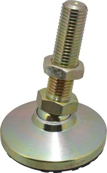 Gibraltar - M24 Bolt Thread, Studded Pivotal Stud Mount Leveling Pad & Mount - 907 Kg Capacity, 101mm Base Diam, 89mm Thread Length - Exact Tool & Supply