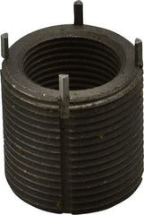 Recoil - 1-14 Internal, 1-3/8 - 12 External, 1-3/8" Insert Length, Heavy Duty Keylocking Thread Inserts - Carbon Steel, Passivated Finish, Grade 303 - Exact Tool & Supply