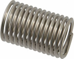 Recoil - 7/8-9 UNC, 1-3/4" OAL, Free Running Helical Insert - 13-3/4 Free Coils, Tanged, Stainless Steel, Bright Finish, 2D Insert Length - Exact Tool & Supply