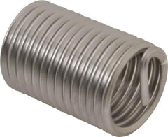 Recoil - 1-8 UNC, 2" OAL, Free Running Helical Insert - 14 Free Coils, Tanged, Stainless Steel, Bright Finish, 2D Insert Length - Exact Tool & Supply
