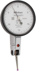 Mitutoyo - 0.03 Inch Range, 0.0005 Inch Dial Graduation, Horizontal Dial Test Indicator - 1.54 Inch White Dial, 0-15-0 Dial Reading, Accurate to 0.0005 Inch - Exact Tool & Supply