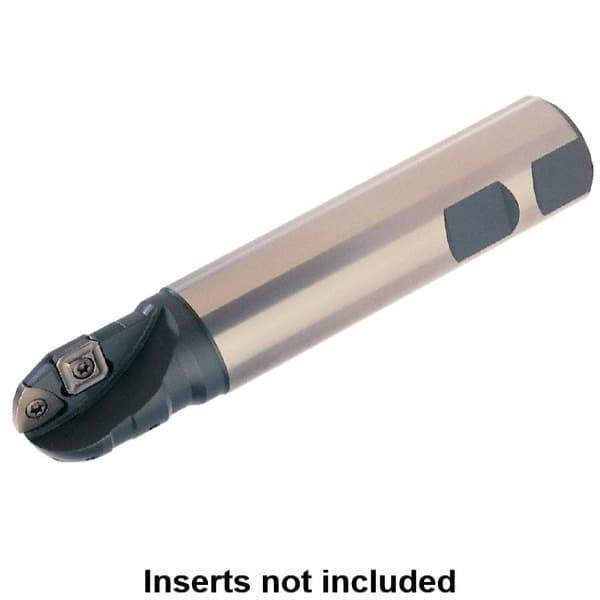 Kennametal - 3/4" Cut Diam, 0.748" Max Depth of Cut, 1" Shank Diam, 4.92" OAL, Indexable Ball Nose End Mill - 1.26" Head Length, Straight Shank, 4.347 Toolholder, WPGXL4T204..100, SPGX 0602AP Insert - Exact Tool & Supply