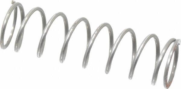 Value Collection - 0.36" OD, 0.032" Wire, 1-1/4" Free Length, Music Wire Compression Stock Springs Spring - 5.61 Lb Spring Rating - Exact Tool & Supply