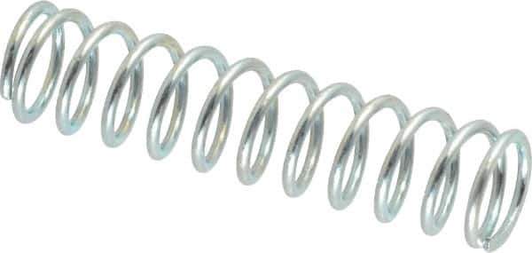 Value Collection - 0.36" OD, 0.041" Wire, 1-1/2" Free Length, Music Wire Compression Stock Springs Spring - 10.7 Lb Spring Rating - Exact Tool & Supply
