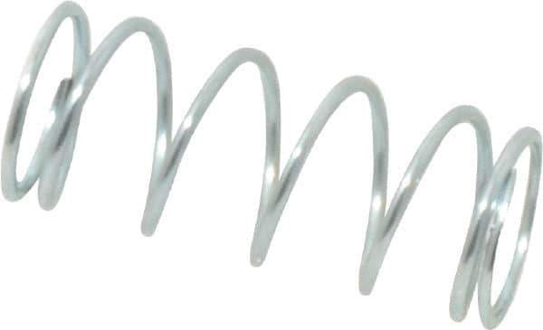 Value Collection - 0.42" OD, 0.035" Wire, 1" Free Length, Music Wire Compression Stock Springs Spring - 7.43 Lb Spring Rating - Exact Tool & Supply
