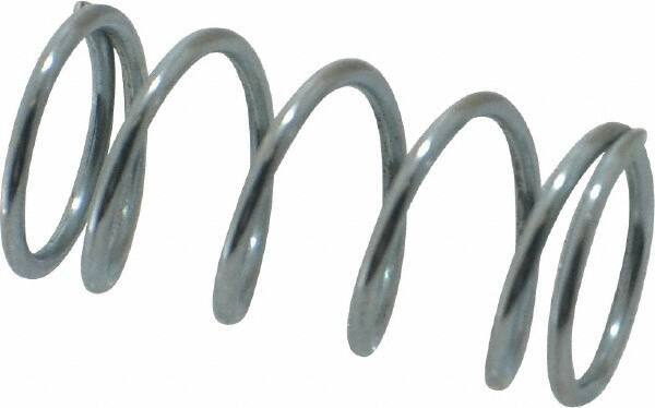 Value Collection - 0.48" OD, 0.047" Wire, 1" Free Length, Music Wire Compression Stock Springs Spring - 16.91 Lb Spring Rating - Exact Tool & Supply