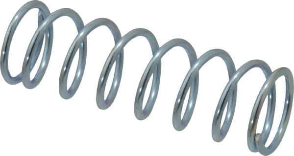 Value Collection - 0.48" OD, 0.047" Wire, 1-1/2" Free Length, Music Wire Compression Stock Springs Spring - 10.9 Lb Spring Rating - Exact Tool & Supply